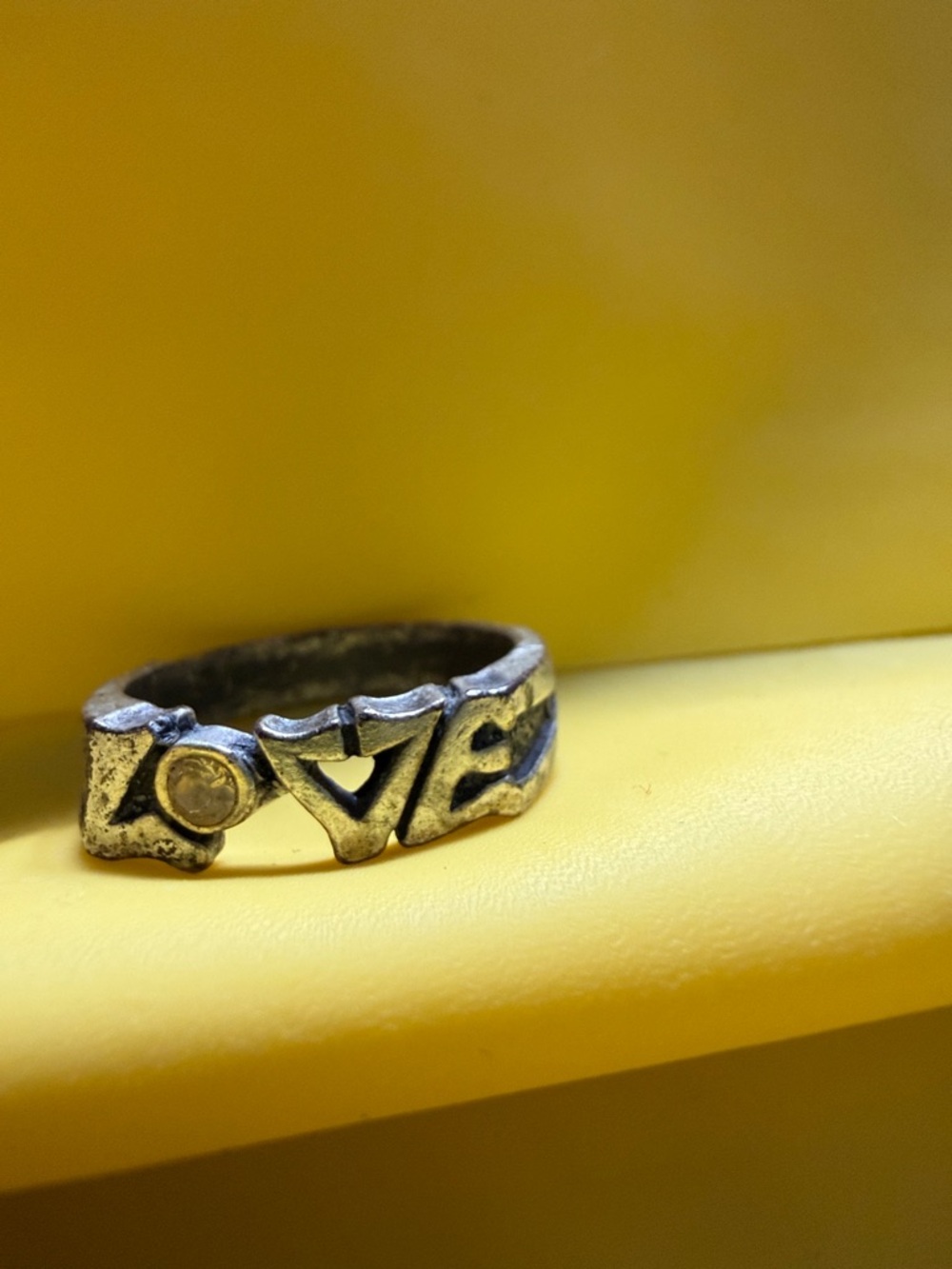 LOVE Silver-Tone Statement Ring